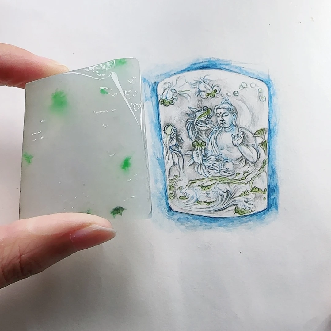 定制翡翠未镶嵌缅甸翡翠挂件