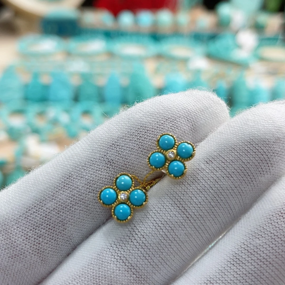 绿松石珠宝奇石18K金镶嵌