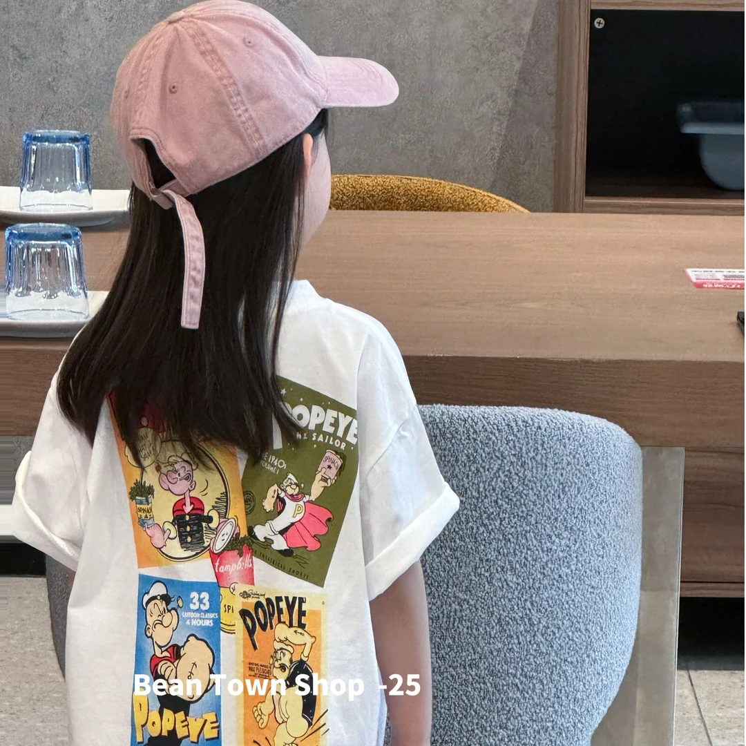 【杨少华服饰】新款夏季中大童韩版休闲洋气夏款卡通短袖25146