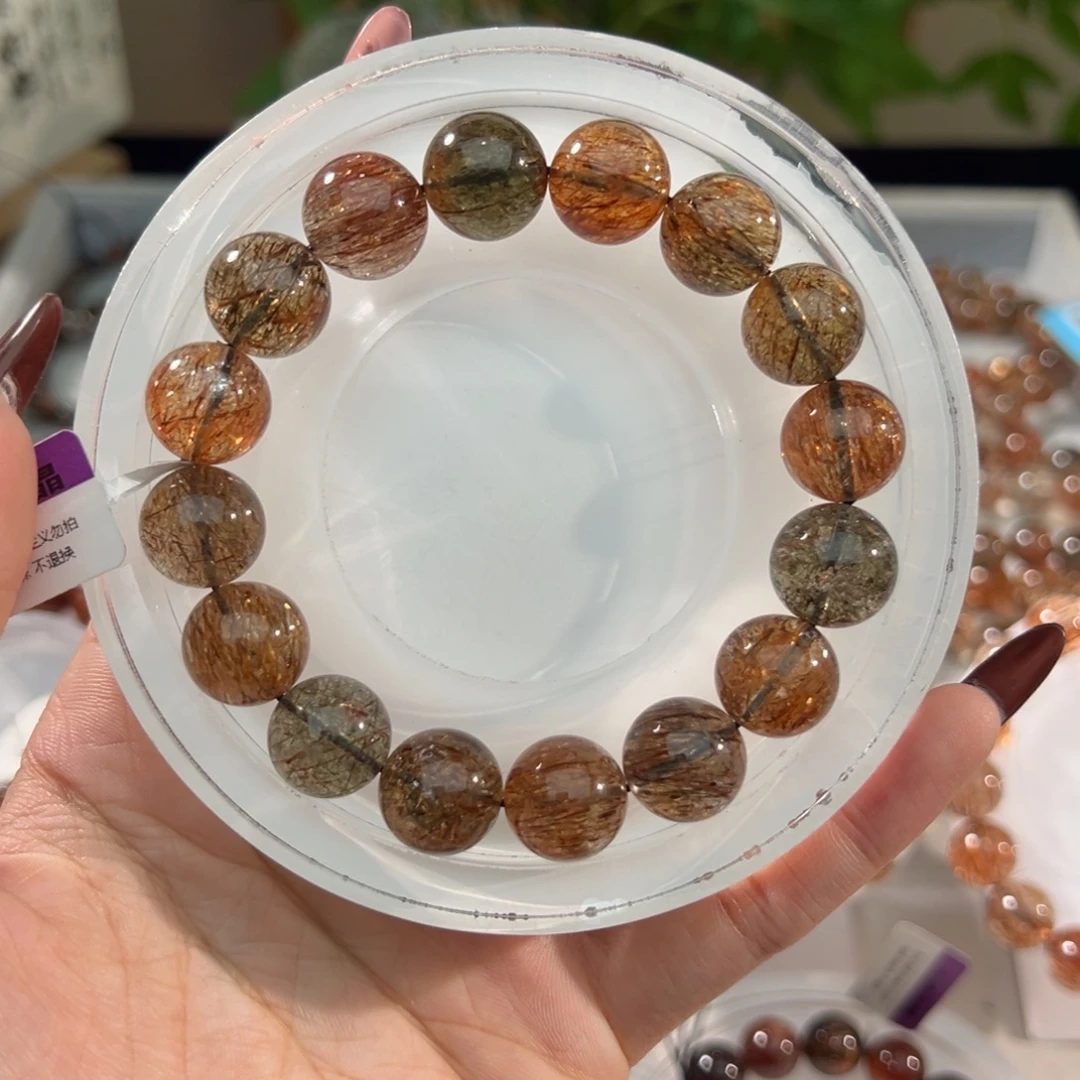 水晶未镶嵌手链黑金超七13