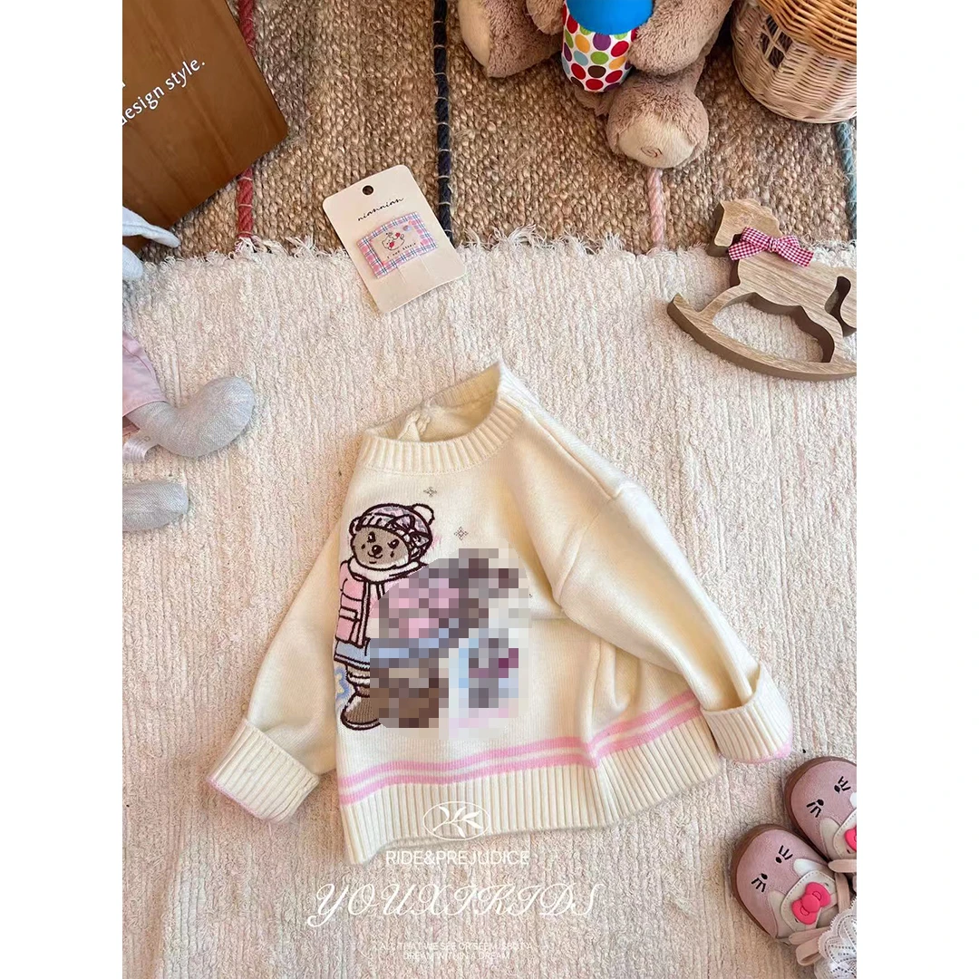 现飞飞家·雪域精灵25新款秋冬重工刺绣卡通可爱女童毛衣 FF2873