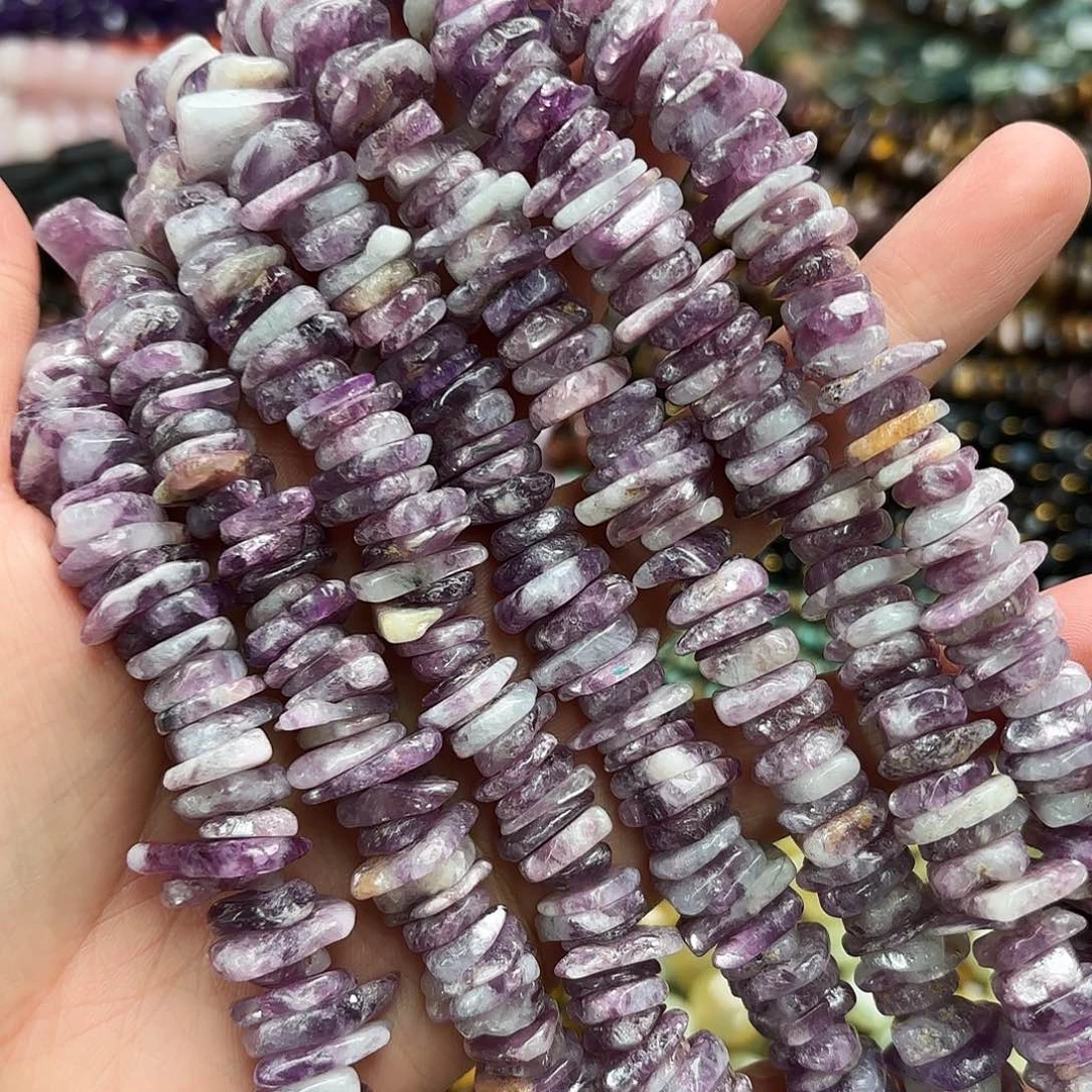 玛瑙/玉髓未镶嵌珠宝半成品卡12紫锂辉碟片一条