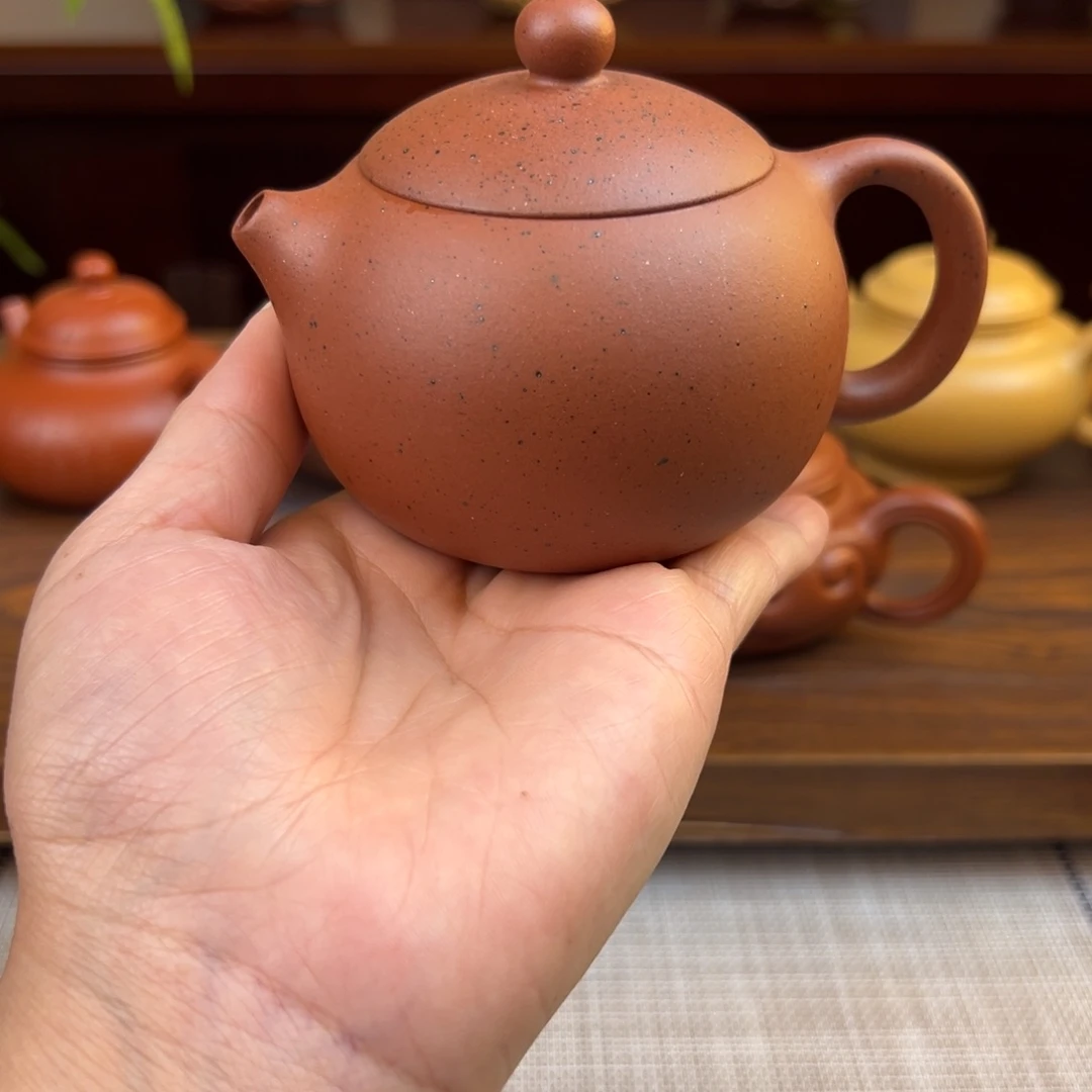 紫砂茶壶大红泥西施全手170cc