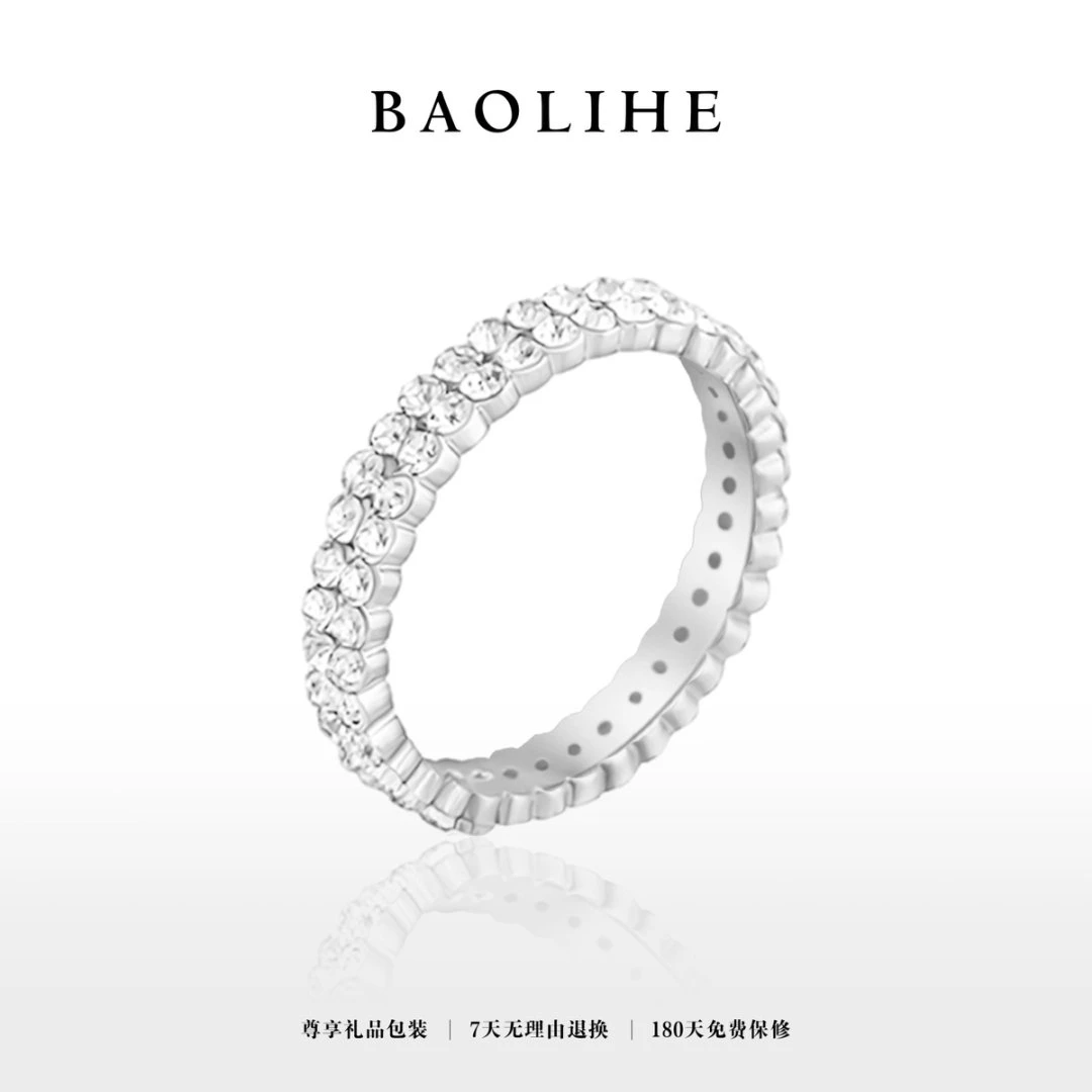 铜合金锆石戒指  镀K金 （新）南法满钻排 闭口戒指J328