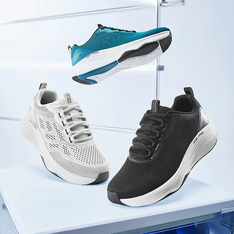 Skechers斯凯奇夏季新款厚底缓震休闲鞋男子舒适透气运动鞋232617