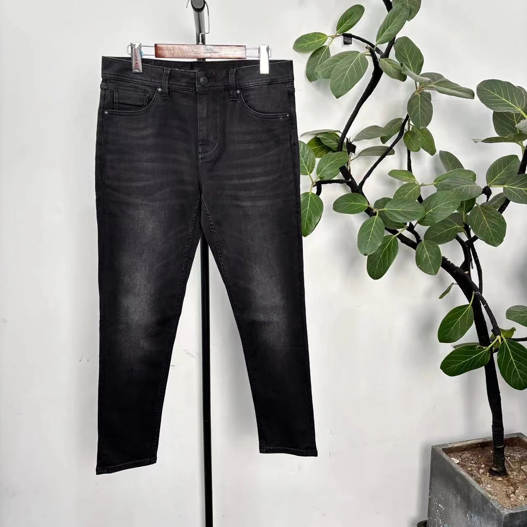 S-2 男士夏季薄款黑色水洗小直筒牛仔裤  N0033