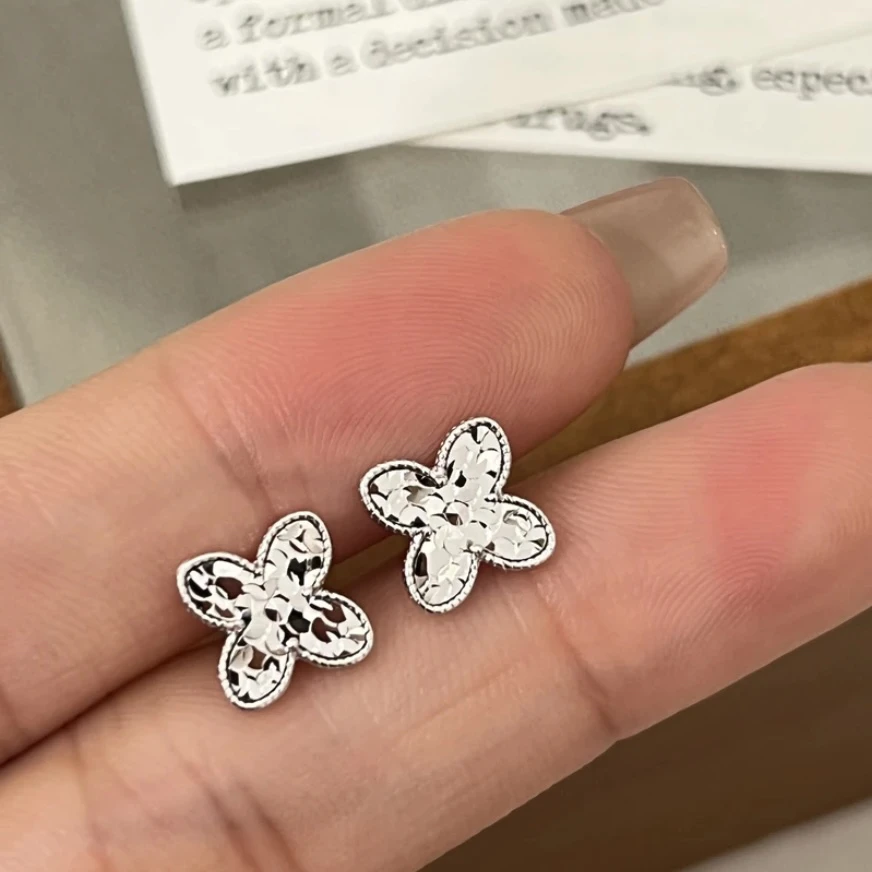 925银合成锆石耳饰 《碎冰繁花》ins设计师轻奢风碎冰花花精致耳环