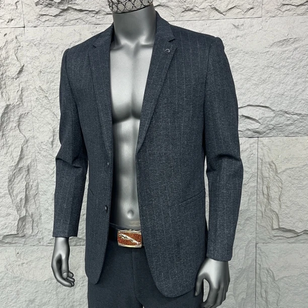 【仝邦精工版】863-9款高端免烫处理标准暗纹西服上装插肩袖标准型