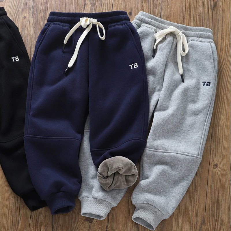 高品质童装男童秋冬奥利绒保暖加厚卫裤~儿童中大童运动束口裤子B