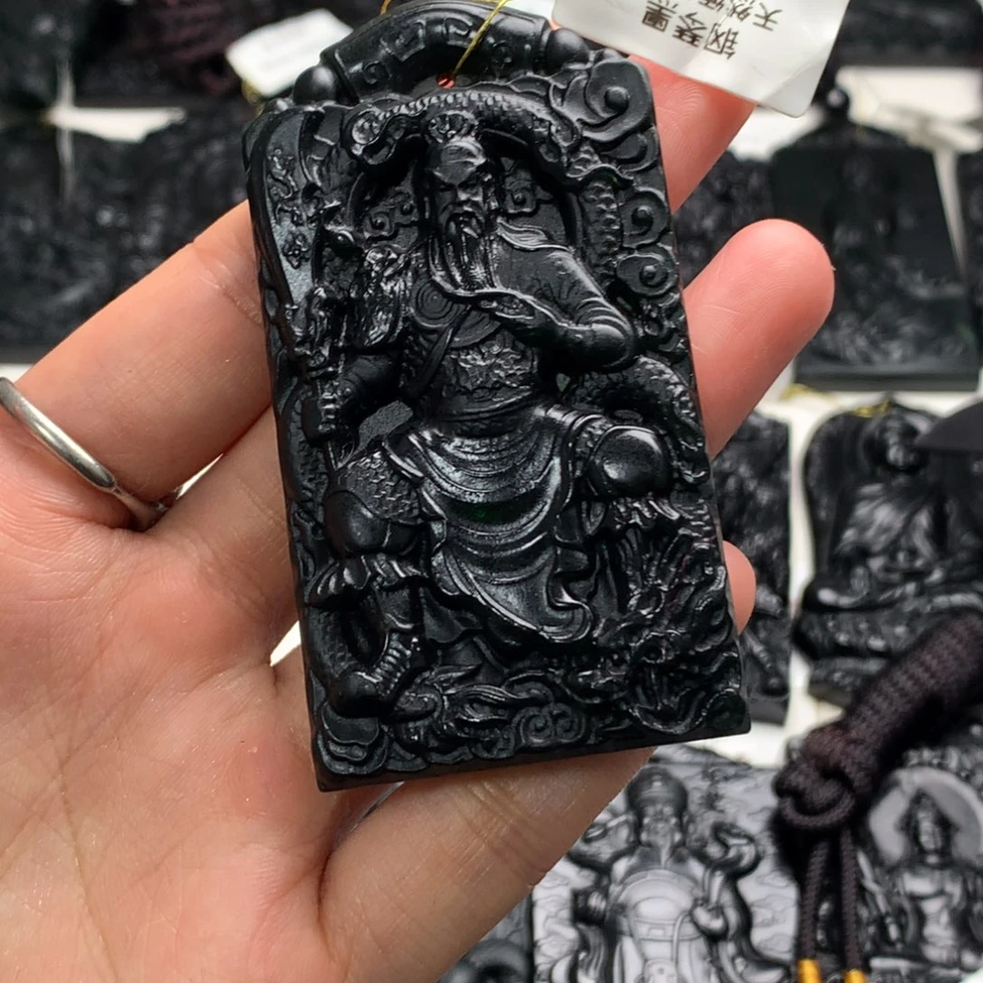 天然缅甸a货钢琴黑挂件