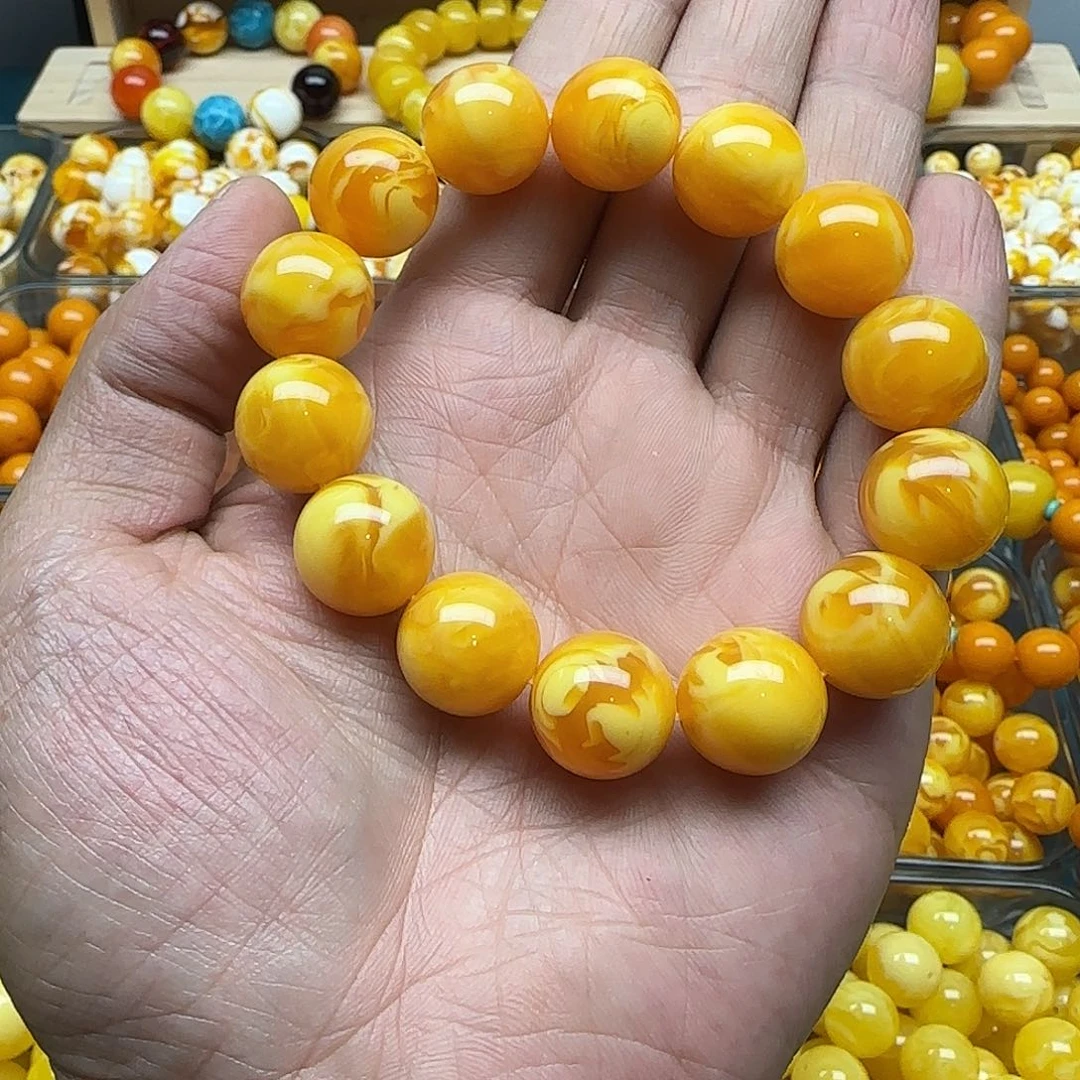 班***生树脂非金属精品老蜡色素串搭配一条