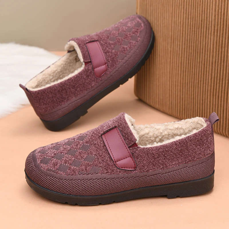 2025冬季加绒老北京布鞋女加厚保暖妈妈棉鞋防滑中年人老太太棉靴