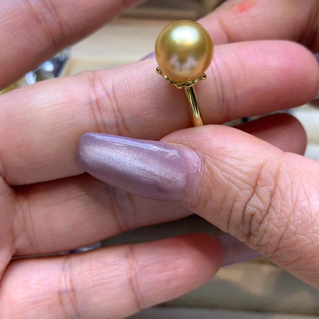 银S925镶嵌戒指海水珍珠