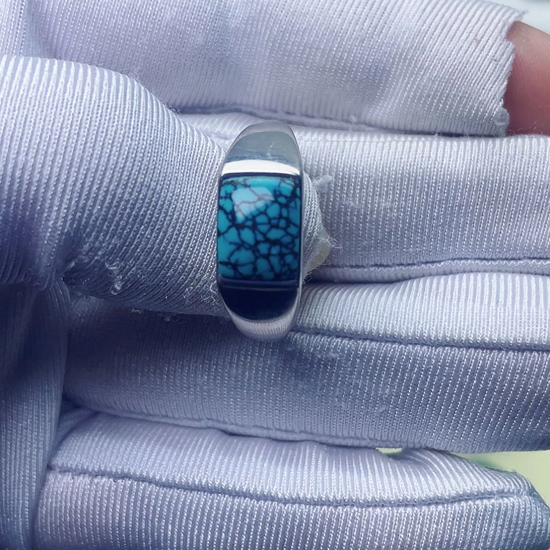 绿松石银S925镶嵌绿松石