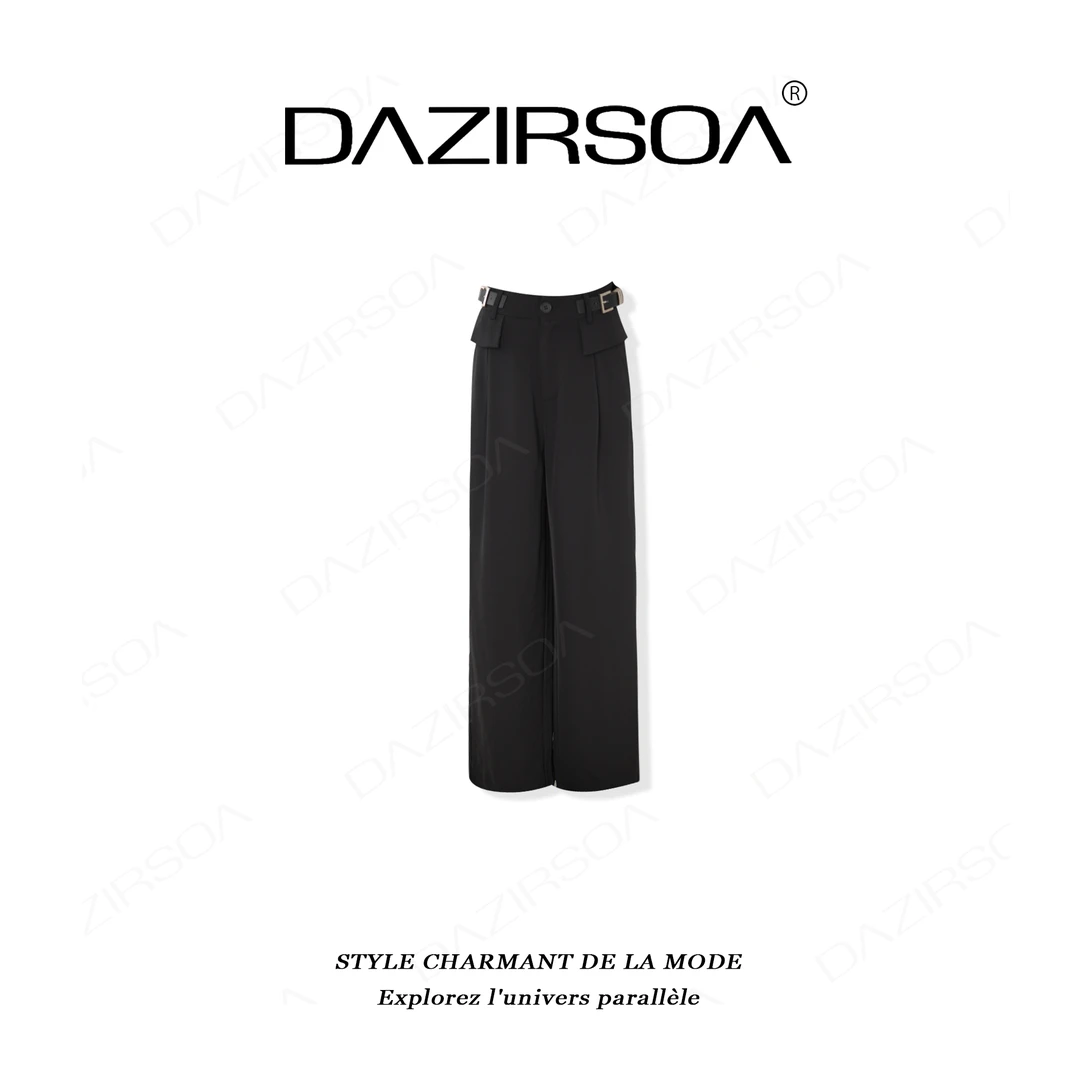 DAZIRSOA/达姿“个性女主”时尚百搭个性直筒宽松休闲西裤 AA231