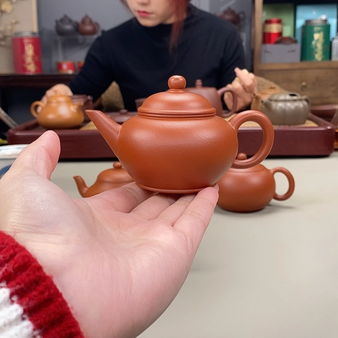 紫砂茶壶生砂朱泥半手水平110cc
