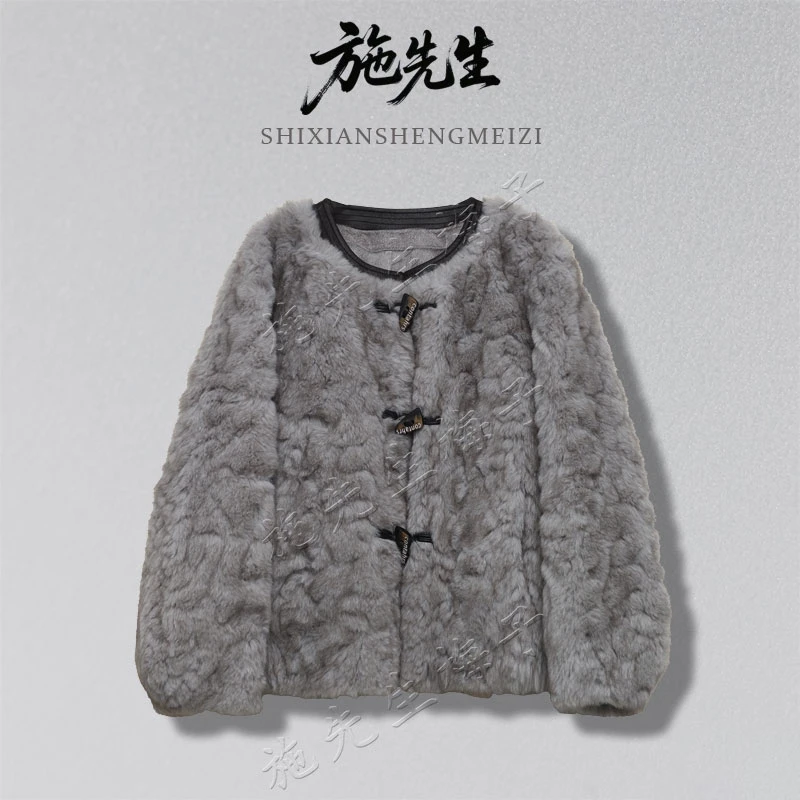 Q冬季新款时尚女装气质显瘦百搭水貂毛配饰外套洋气妈妈装7686-1