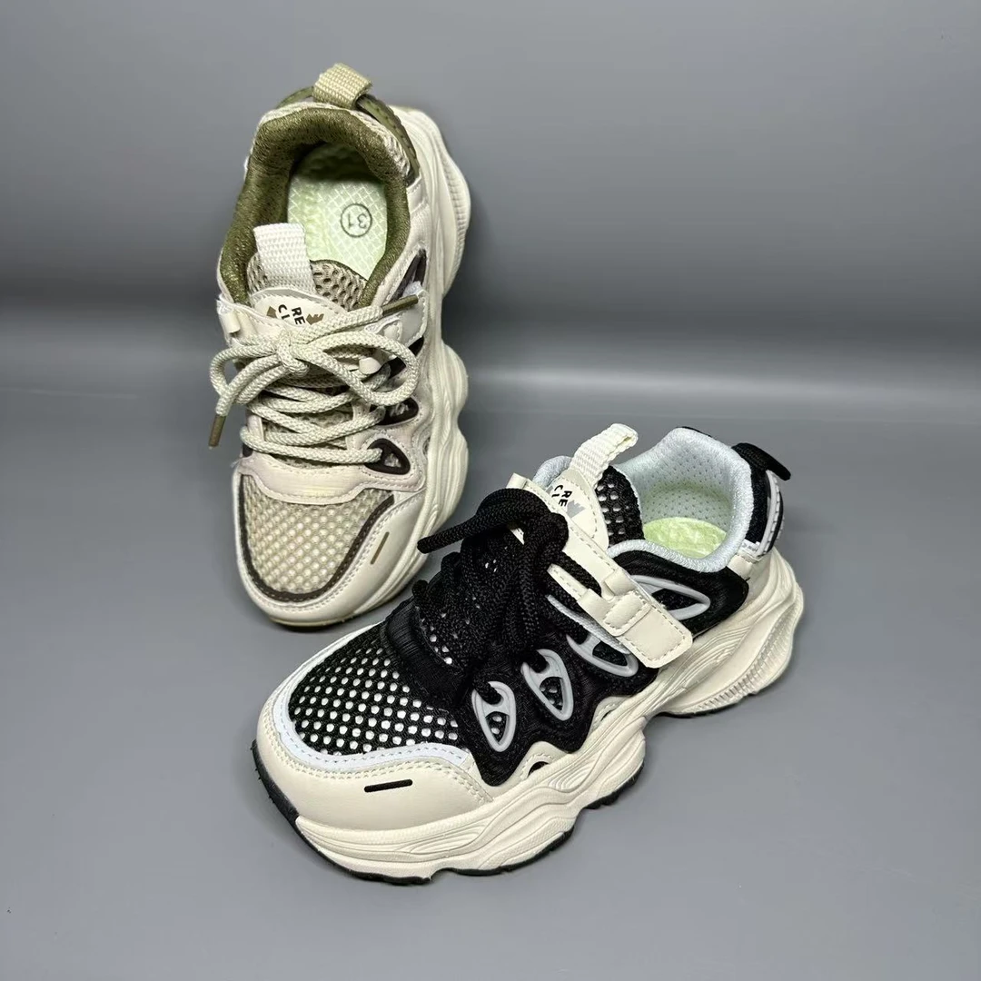 8616儿童单透网魔术贴童鞋休闲鞋百搭时尚男童女童运动鞋31-41