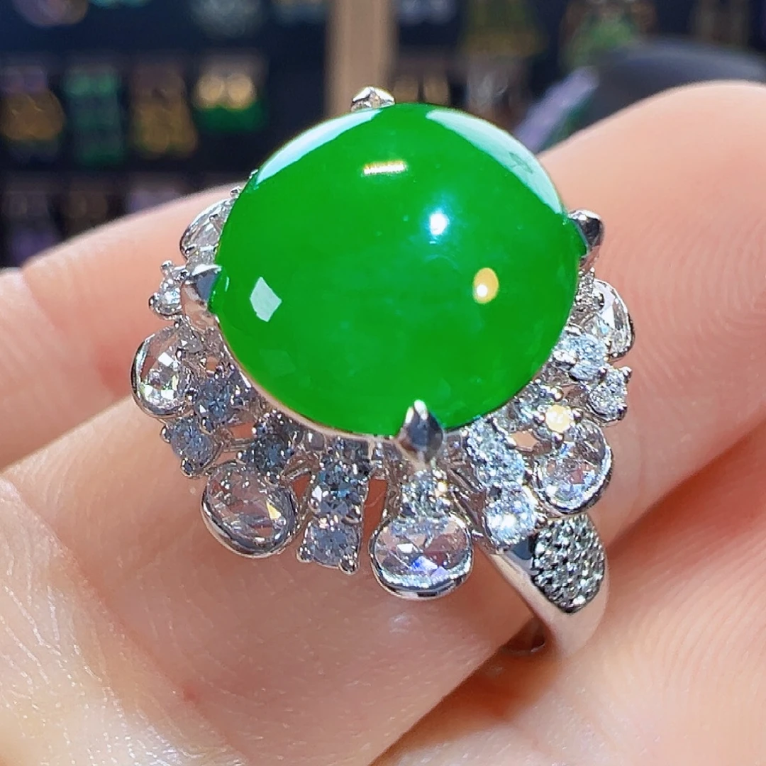 翡翠18K金镶嵌戒指签收后24小时鉴赏期