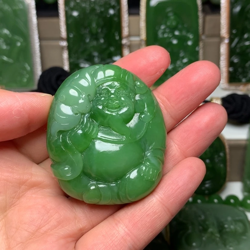 【闪购商品】吊坠(不含链)未镶嵌和田玉（碧玉）