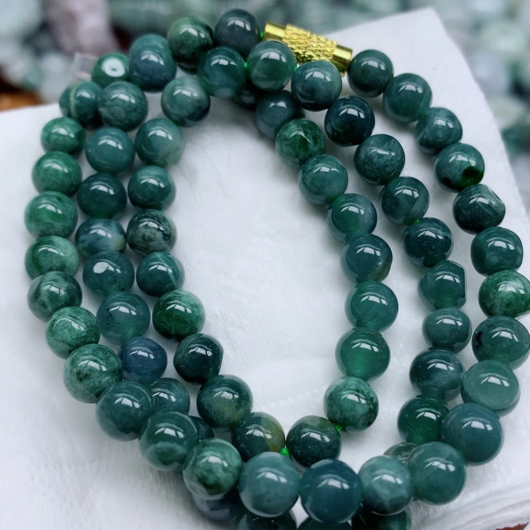 翡翠未镶嵌项链珠子批发