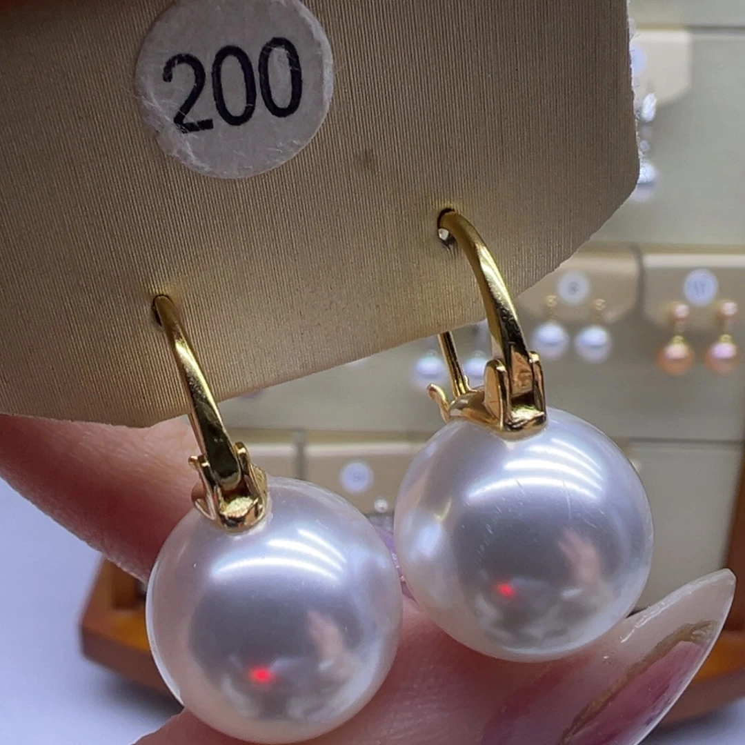 银S925镶嵌耳饰淡水珍珠