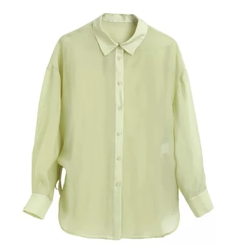 D31562南油爆款气质显瘦薄款俩侧抽绳衬衣