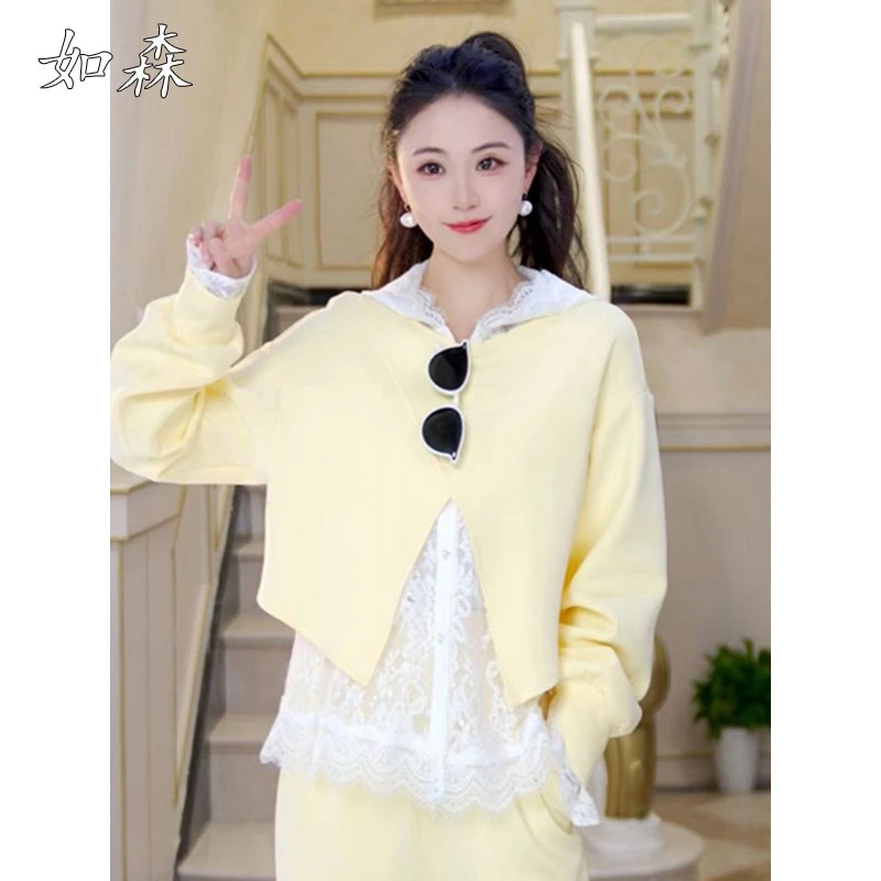 减龄休闲洋气时尚套装女2025春季新款高级感洋气百搭卫衣裤子套装