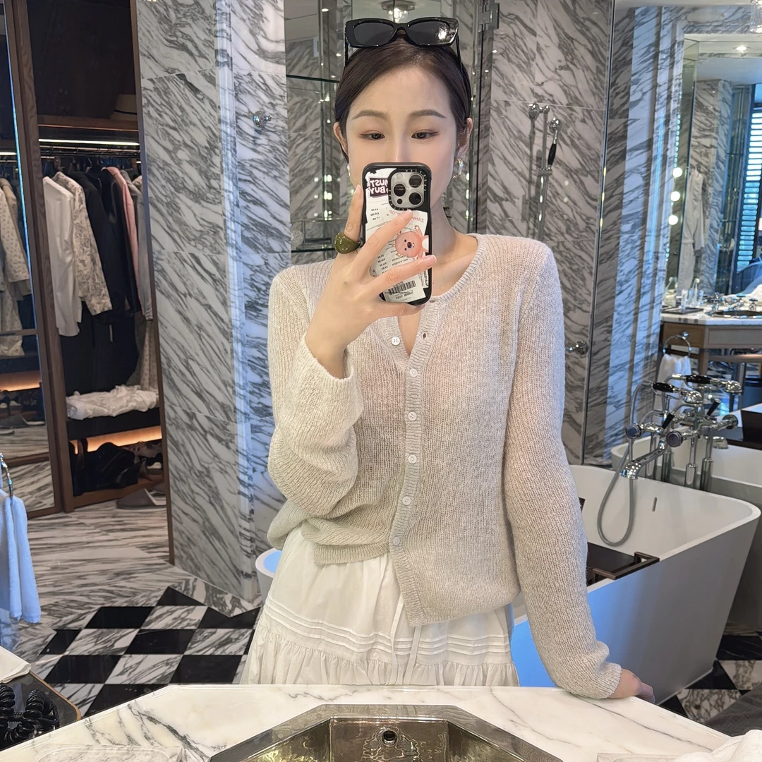 【丽姐女装】海绵开衫 早春的温柔来自针织开衫 气质百搭上衣 M0350