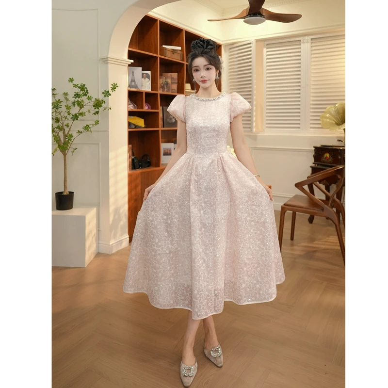 【JANE·简】夏季小众新款女装轻熟风气质收腰连衣裙显瘦修身45147