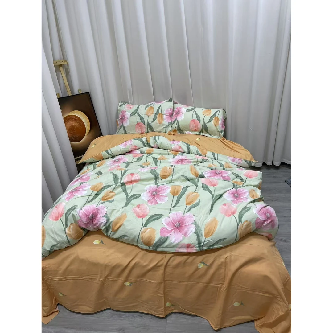 春风沐歌-绿色有氧柔软亲肤牛奶棉标准四件套