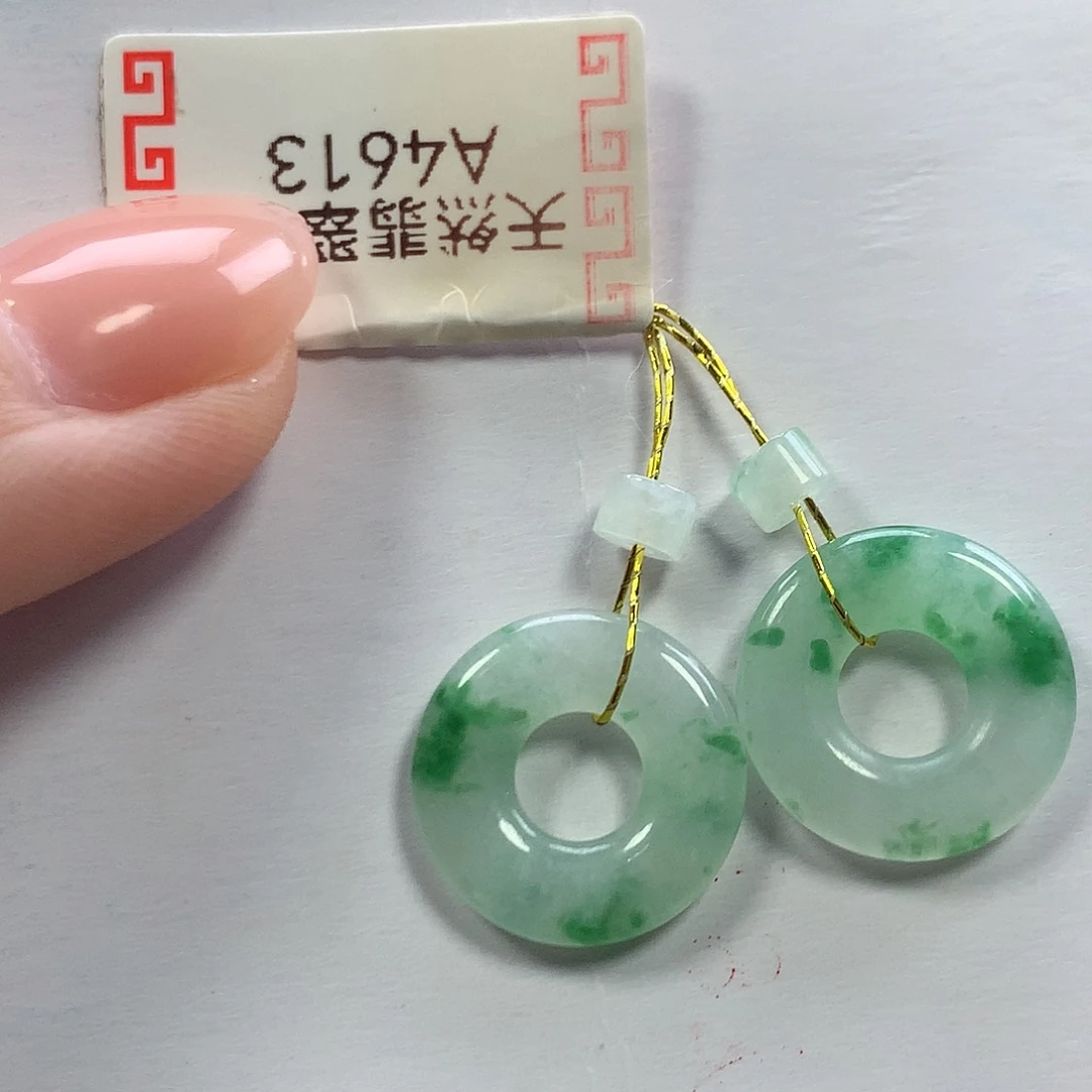 未镶嵌翡翠耳饰甜甜圈