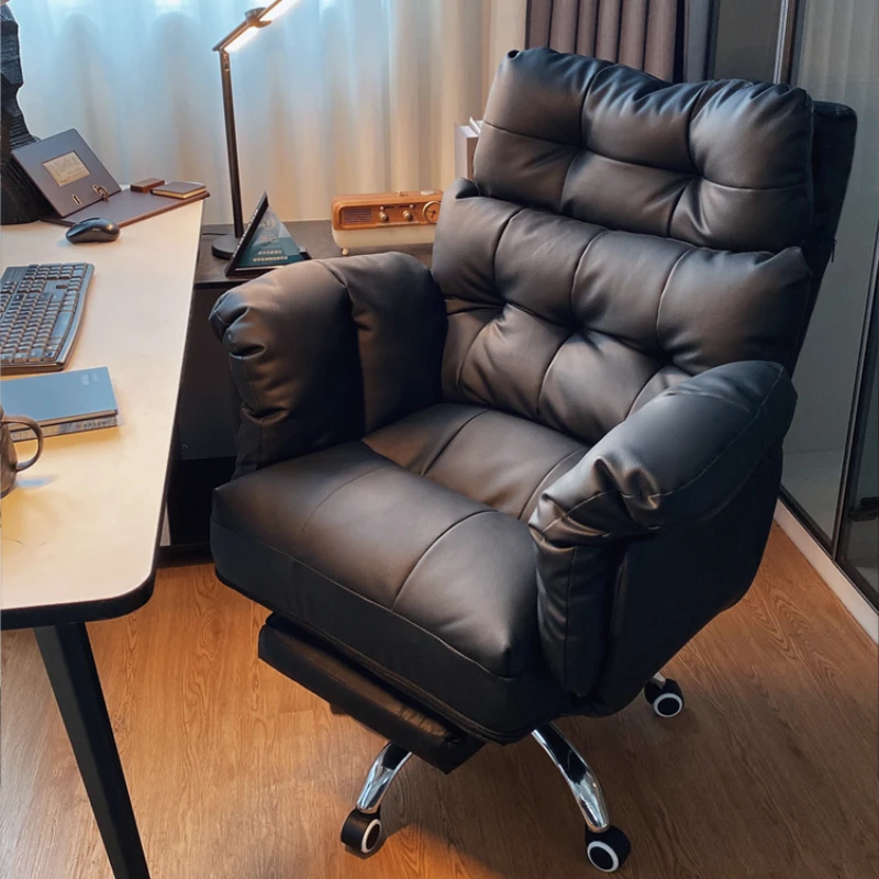 蓝泽老板椅家用舒服久坐电脑沙发椅午休可躺懒人办公商务书房座椅