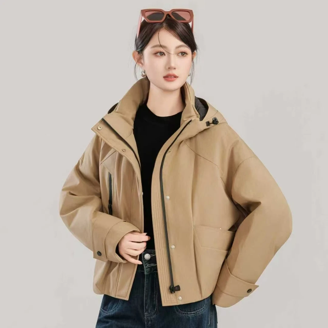 女士连帽短款羽绒服8027