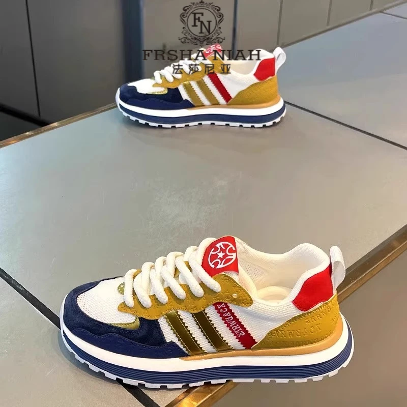 法莎尼亚美式阿甘鞋夏季轻便透气网面时尚潮流百搭休闲轻奢运动鞋