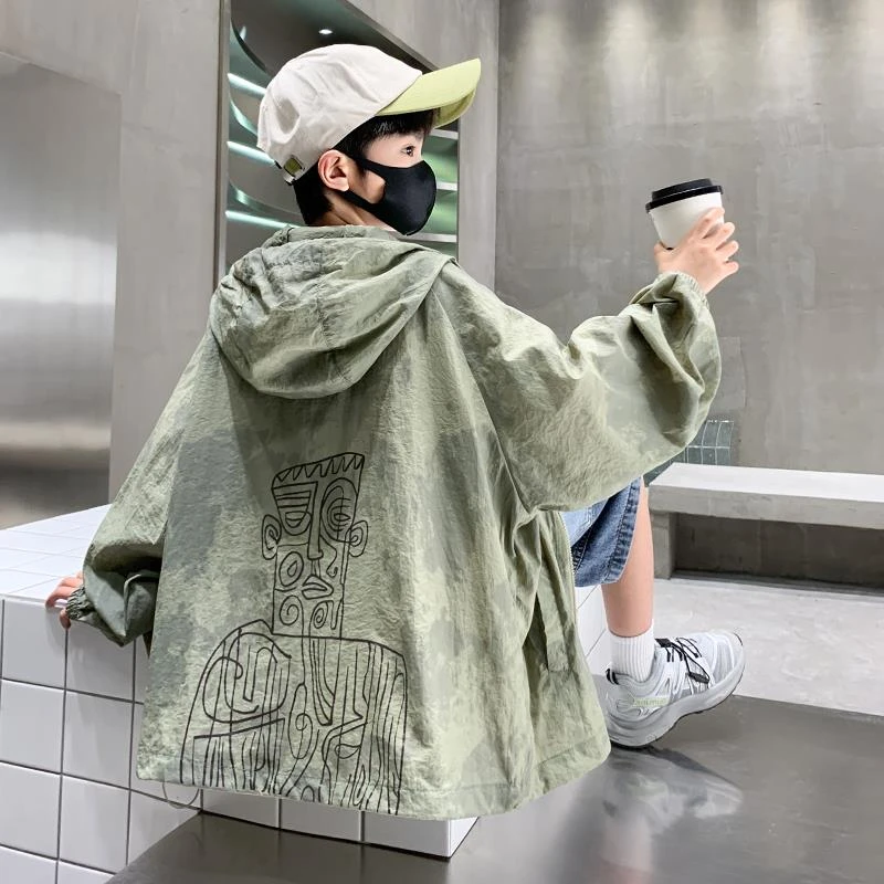 儿童装男童夏装薄款防晒衣外套2025新款中大童夏季透气夏款防晒服