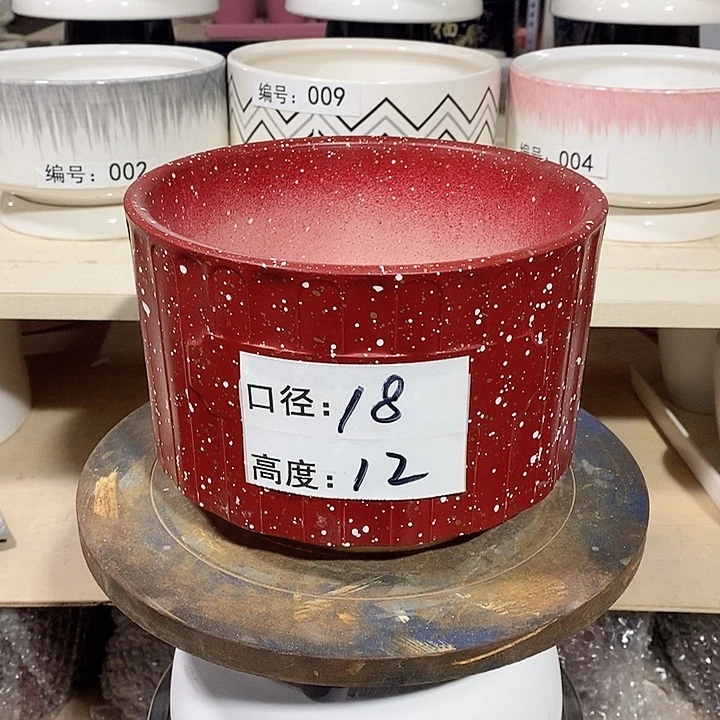 红陶微瑕花盆-026-1个红
