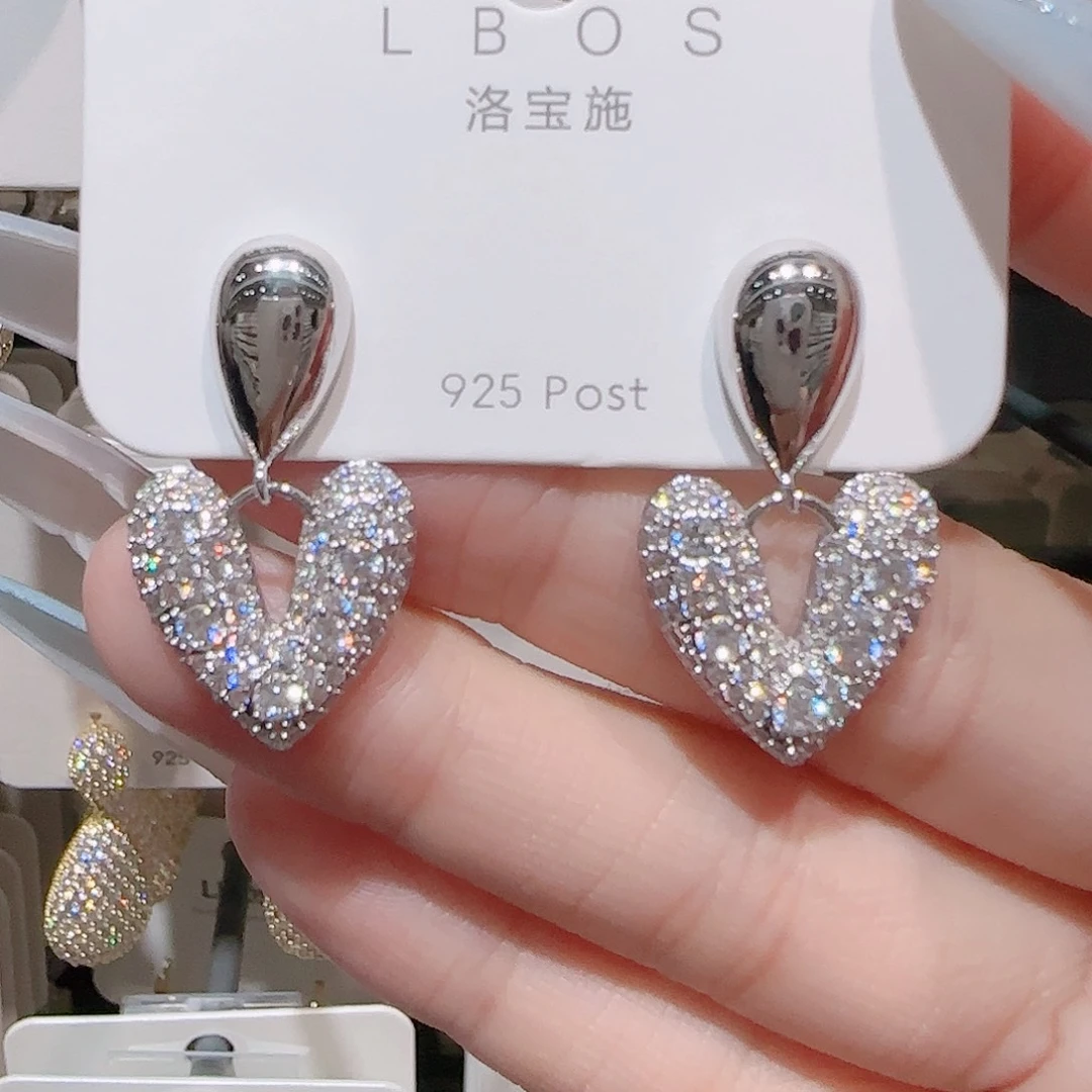 铜合金925银锆石耳环