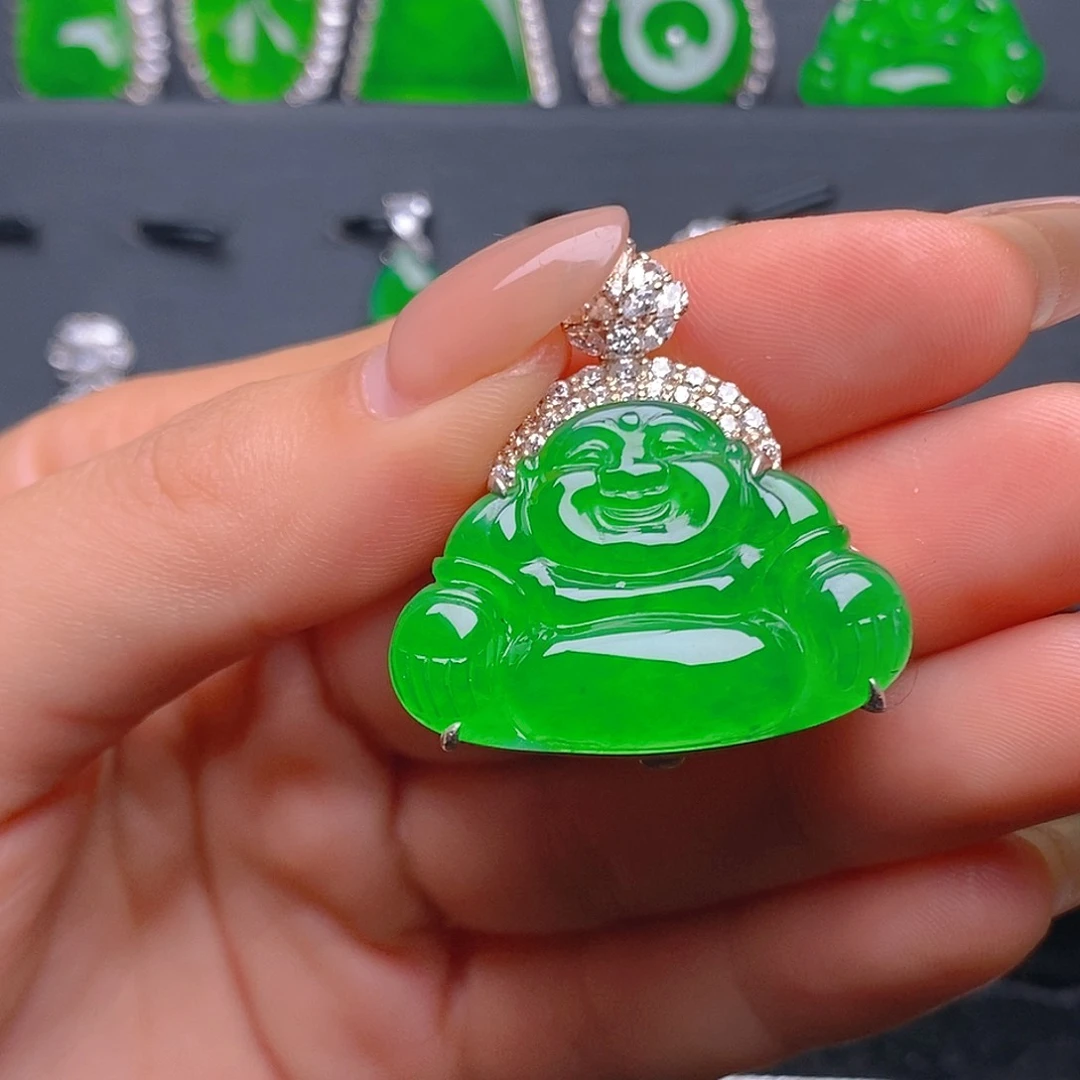 颈饰银S925镶嵌翡翠