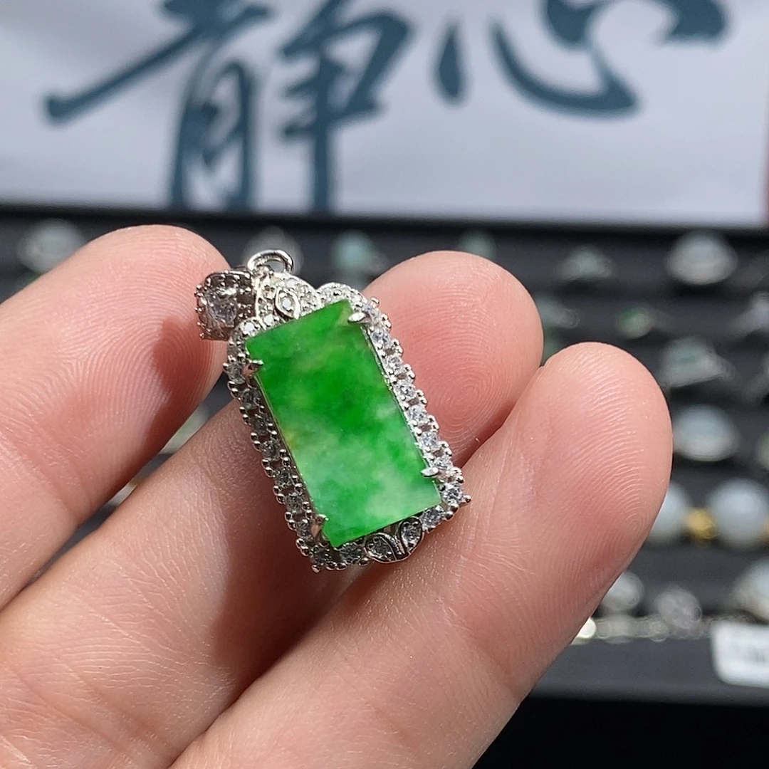 翡翠银S925镶嵌颈饰