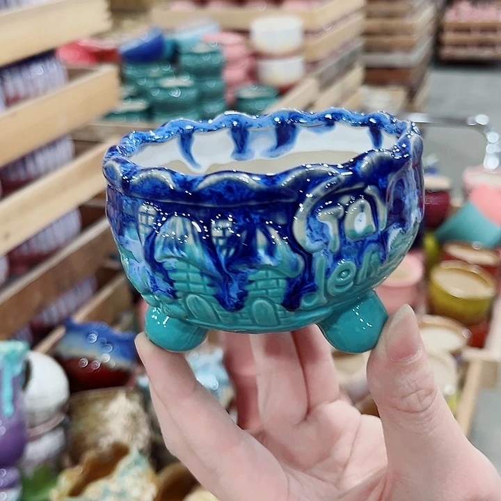 有孔.凑单10元陶瓷花盆发货！