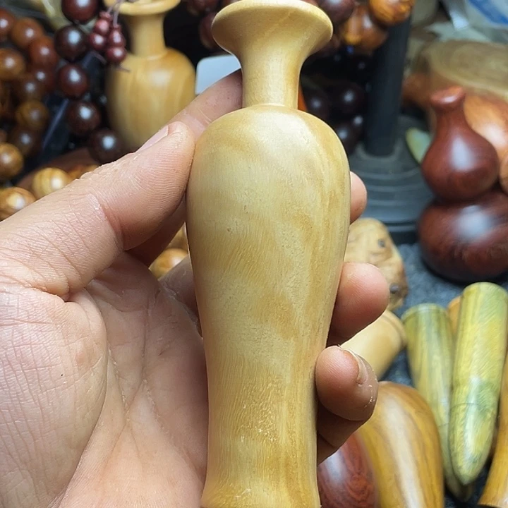 木花梨木花瓶摆件把玩件高度12.5cm直径3.5cm