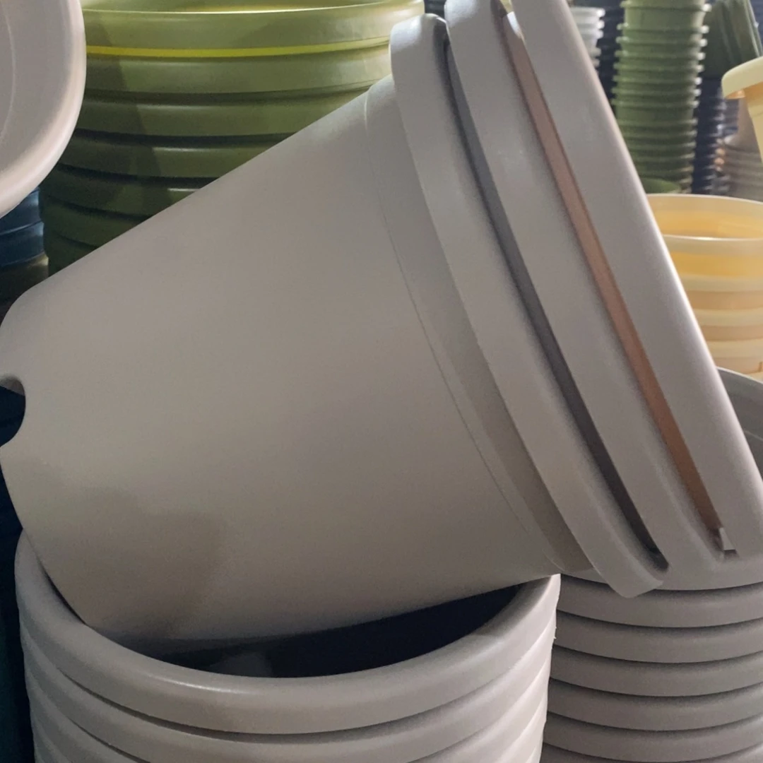 树脂四季盆4#无拖灰白微瑕8