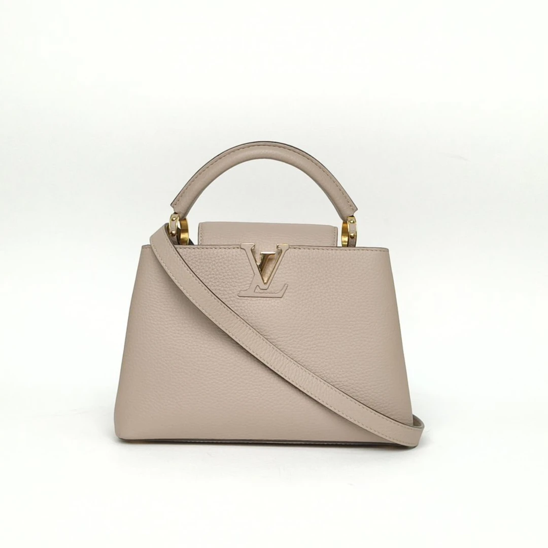 99新 LouisVuitton/路易威登 【黑黑】BB 27 灰色 金扣 单肩包