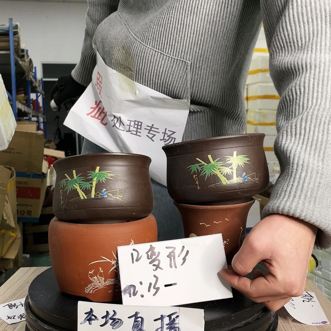 紫砂紫砂花盆，紫砂艺术