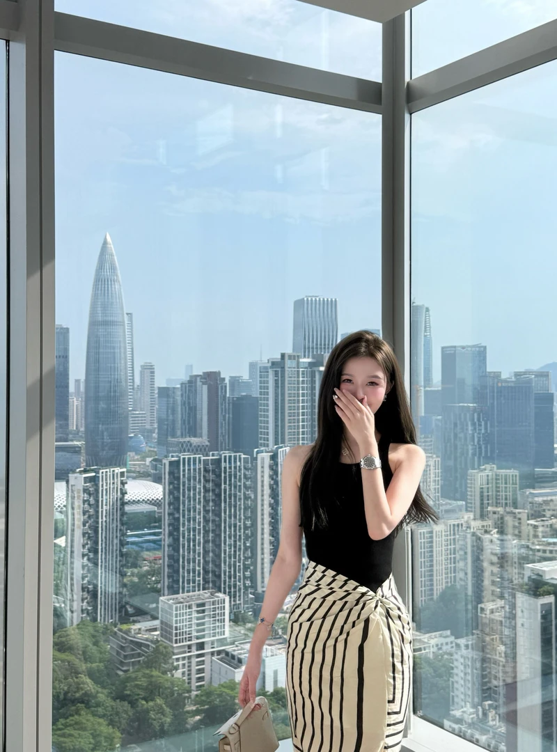 WAN2高定 杨采钰同款高版本拼接条纹假两件印花开叉无袖连体裙