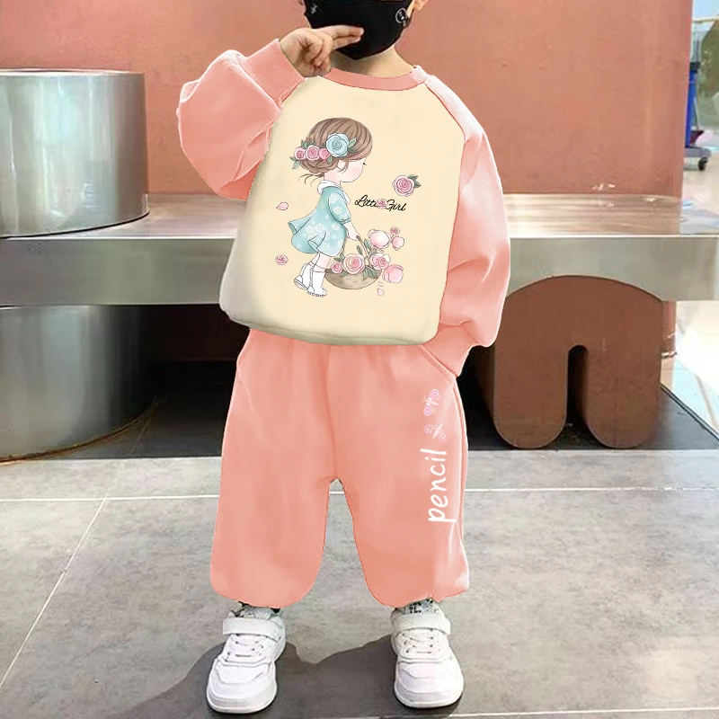 女童套装洋气韩版秋冬装新款中小童卫衣卫裤宝宝童装春秋季两件套