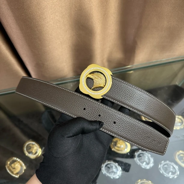 史蒂芬新款百搭男士皮带高档休闲老鹰头牛皮腰带青中老年时尚商务