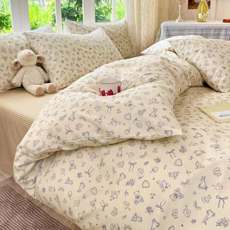 L-XN03#棉感小清新可爱精致舒适亲肤柔软床单被套