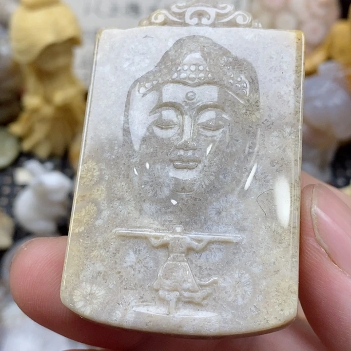 颈饰未镶嵌硅化珊瑚（珊瑚玉）